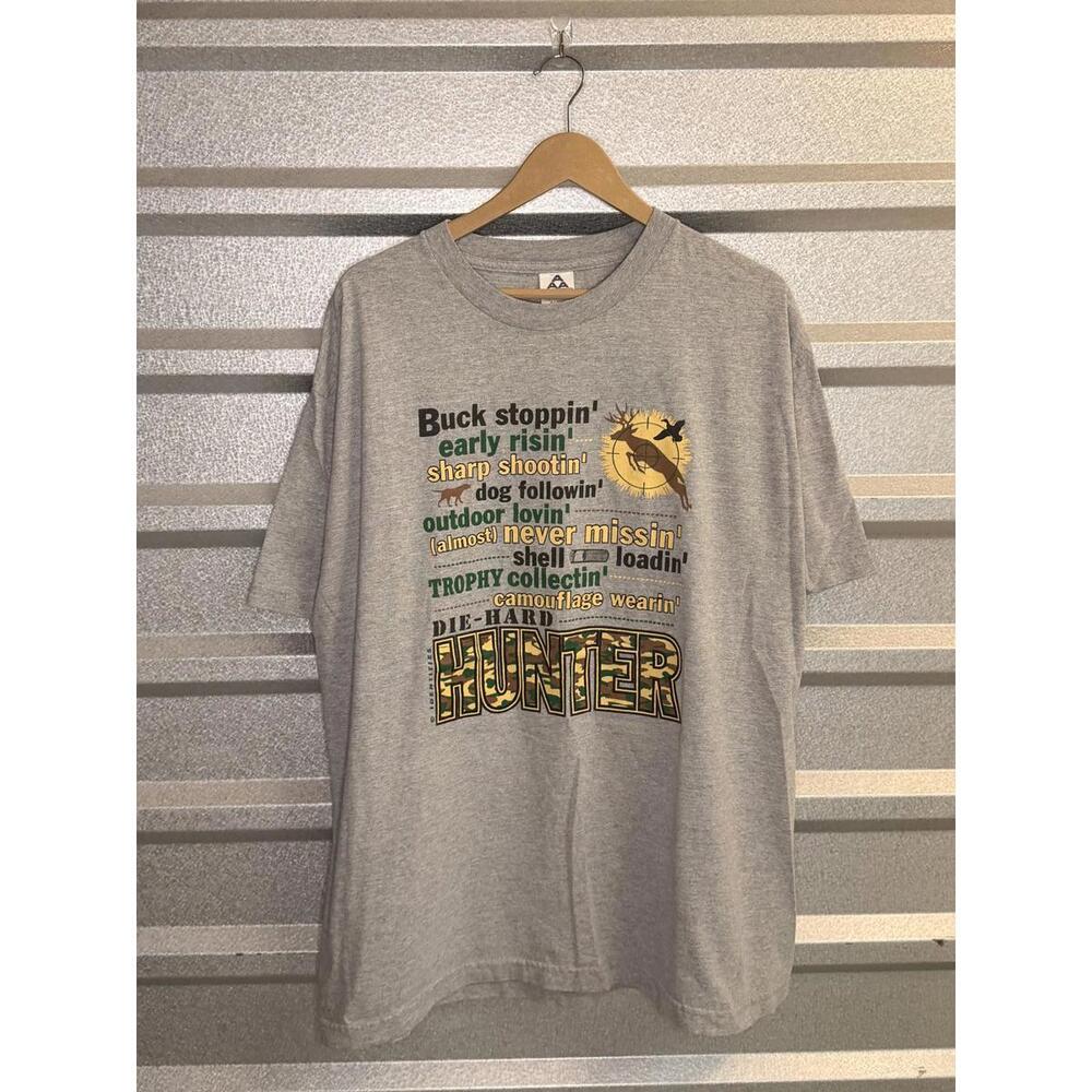 Vintage Gray Graphic Die-Hard Hunter Tee XL